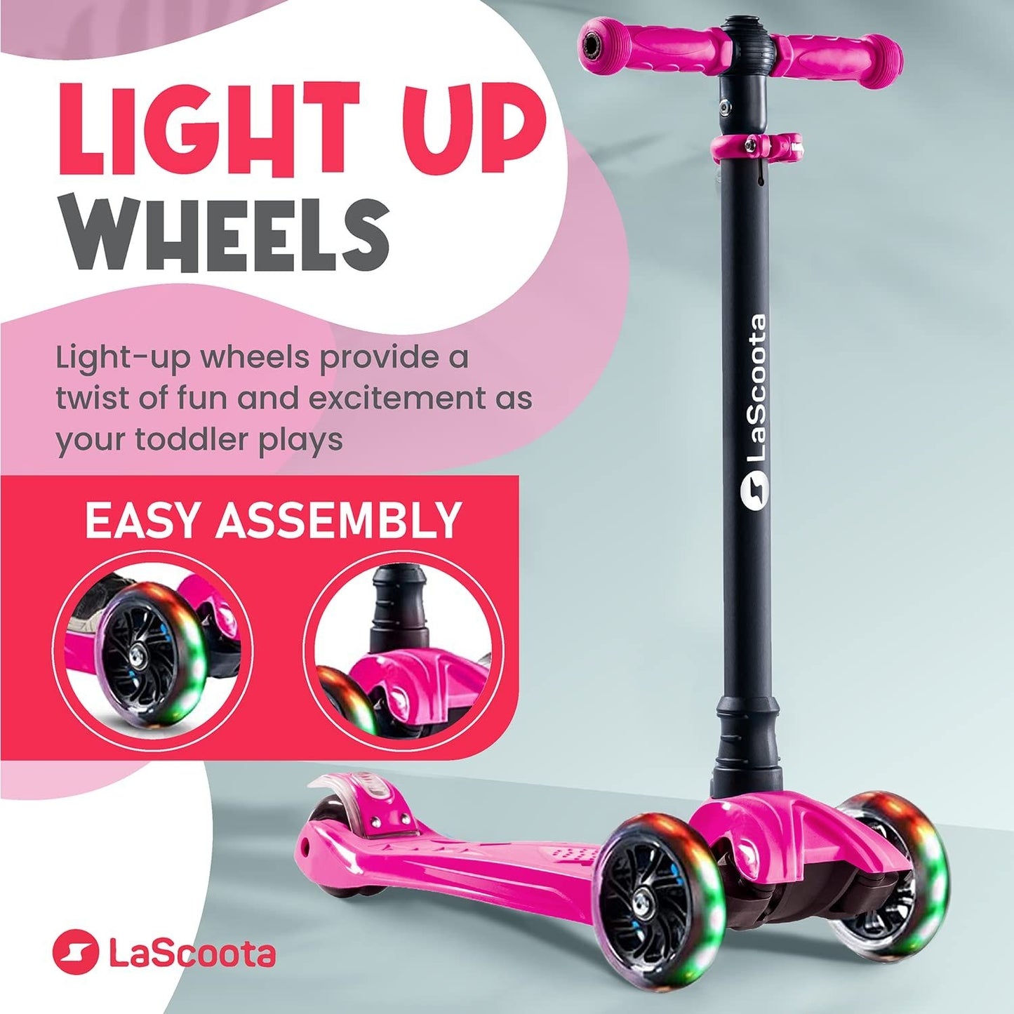 2-in-1 Kids Kick Scooter - Pink