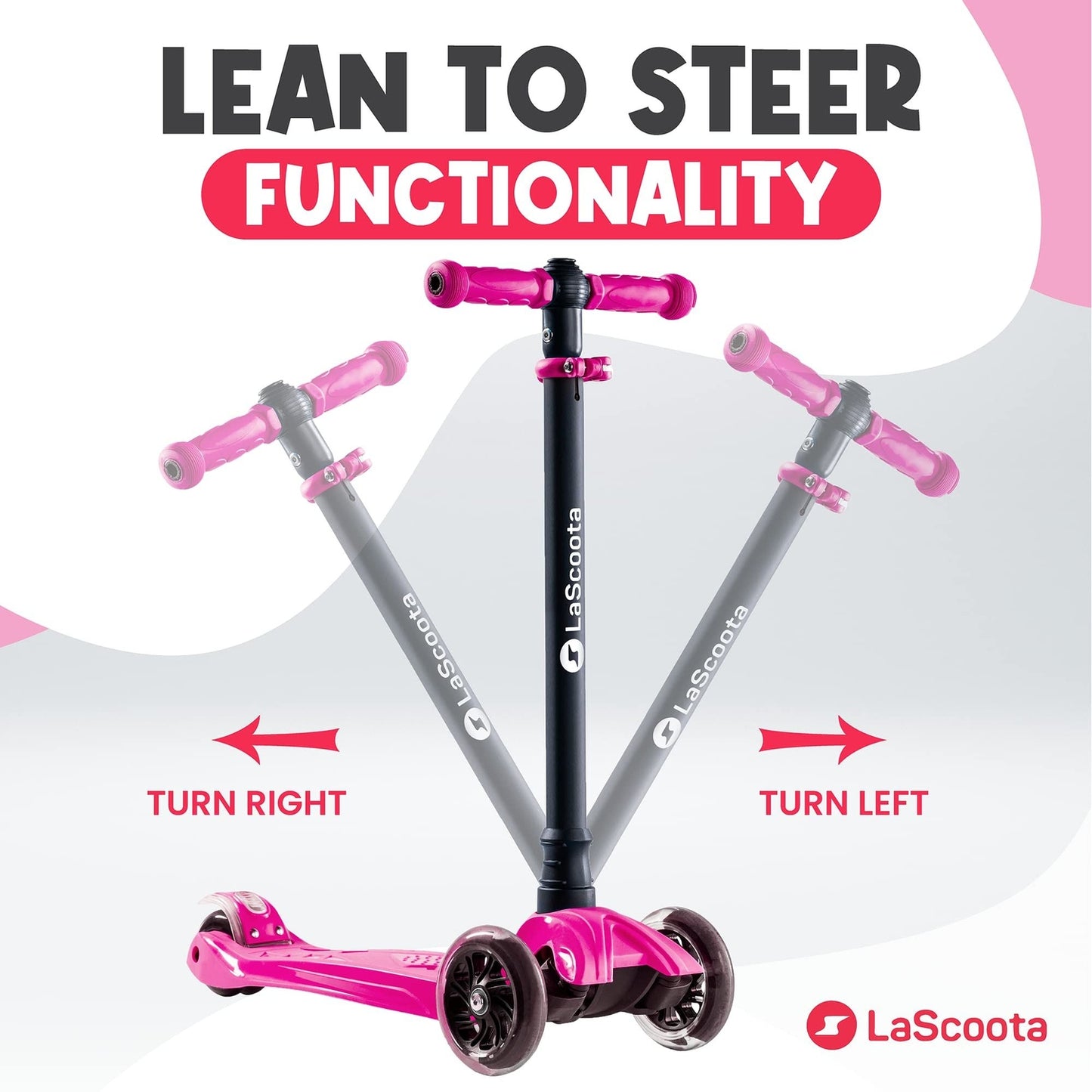 2-in-1 Kids Kick Scooter - Pink