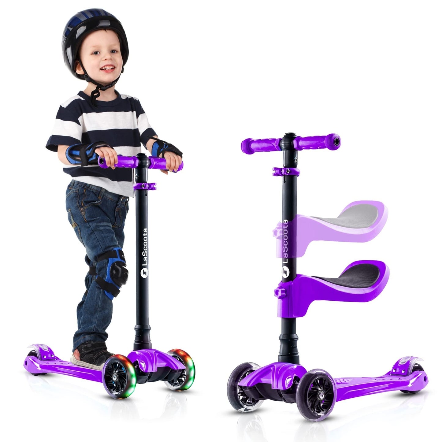 2-in-1 Kids Kick Scooter - Purple
