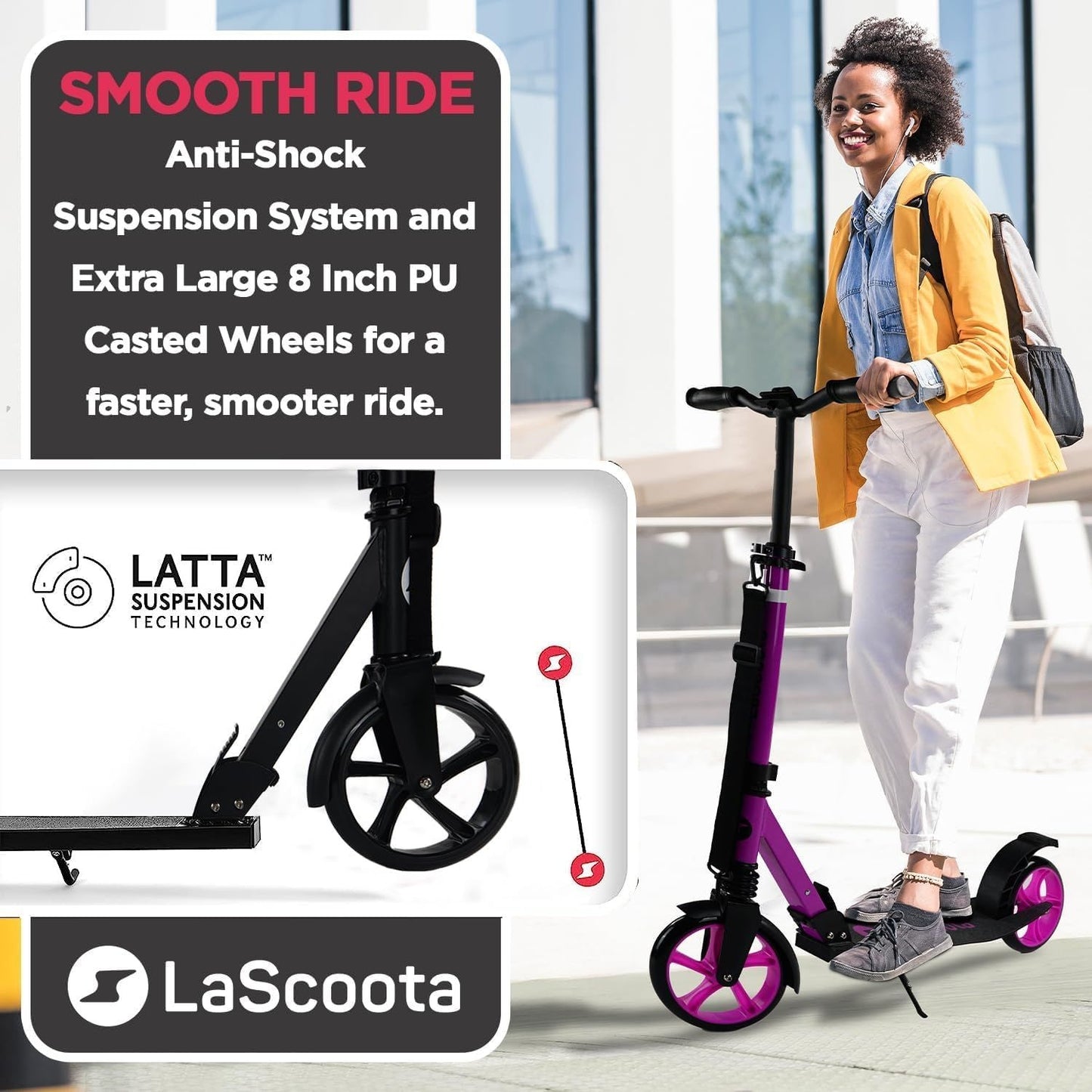 Kick Scooter for Adults & Teens - Plum Purple