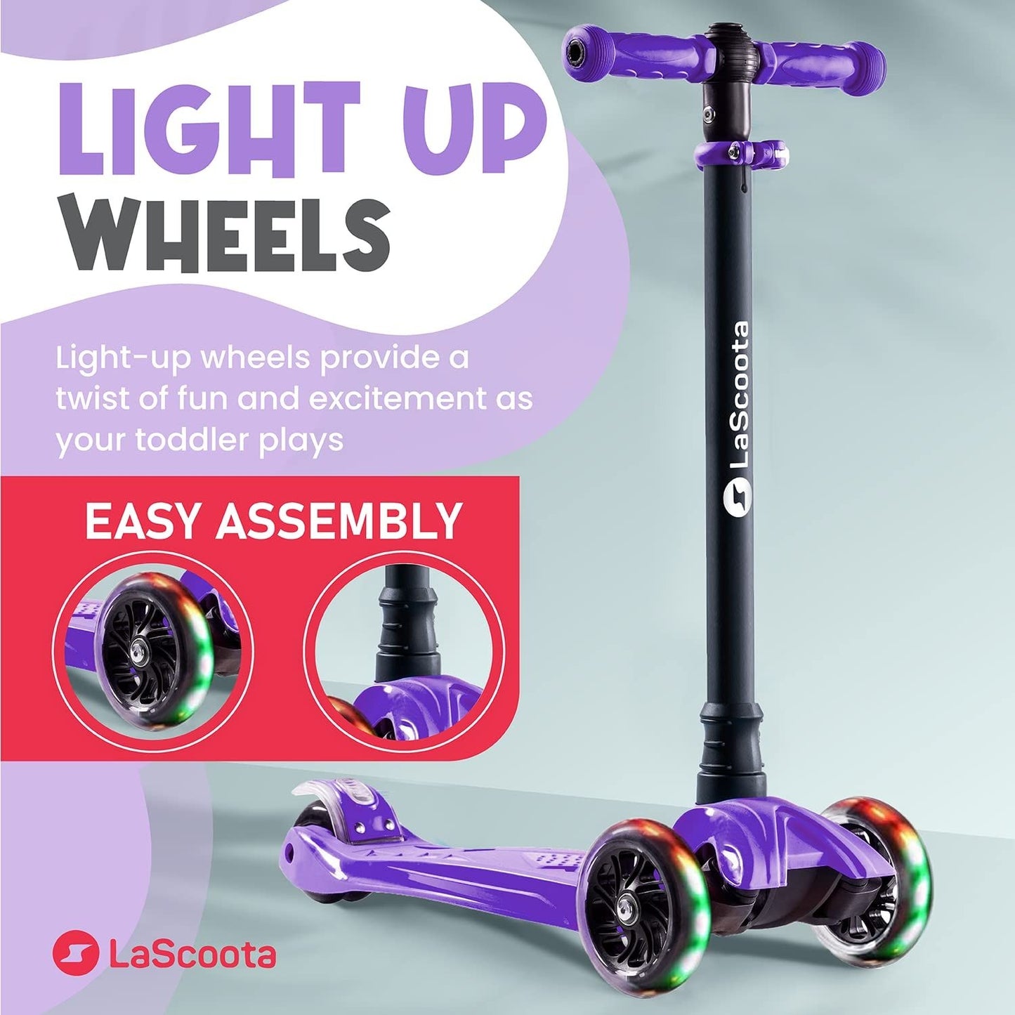 2-in-1 Kids Kick Scooter - Purple
