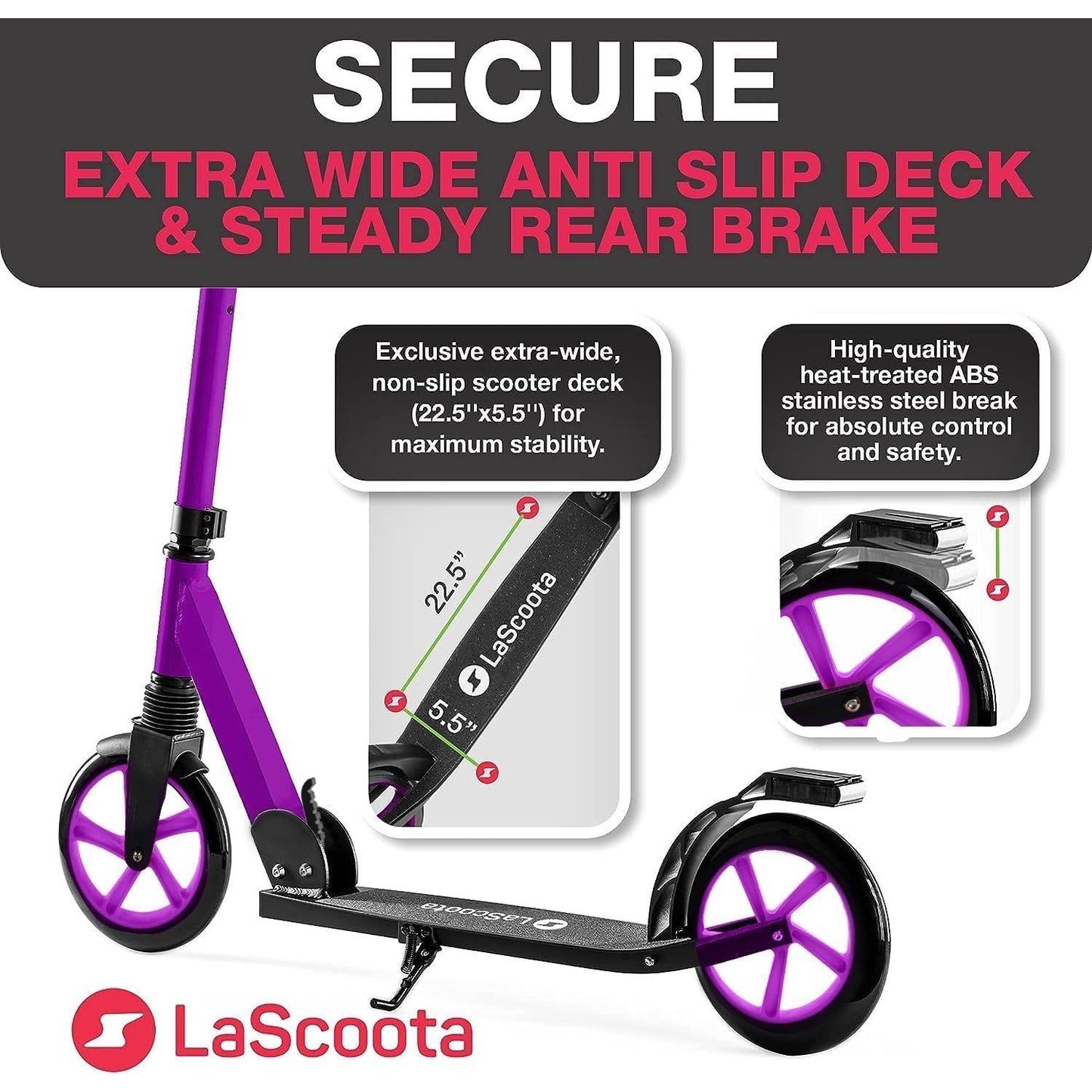 Kick Scooter for Adults & Teens - Plum Purple