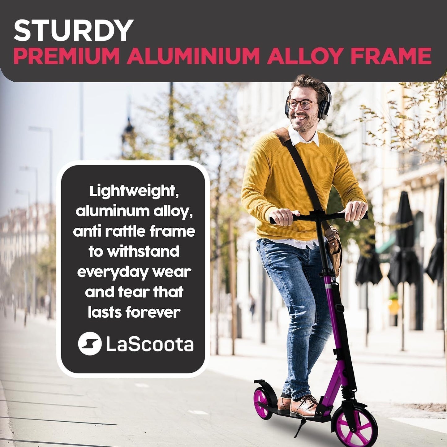 Kick Scooter for Adults & Teens - Plum Purple