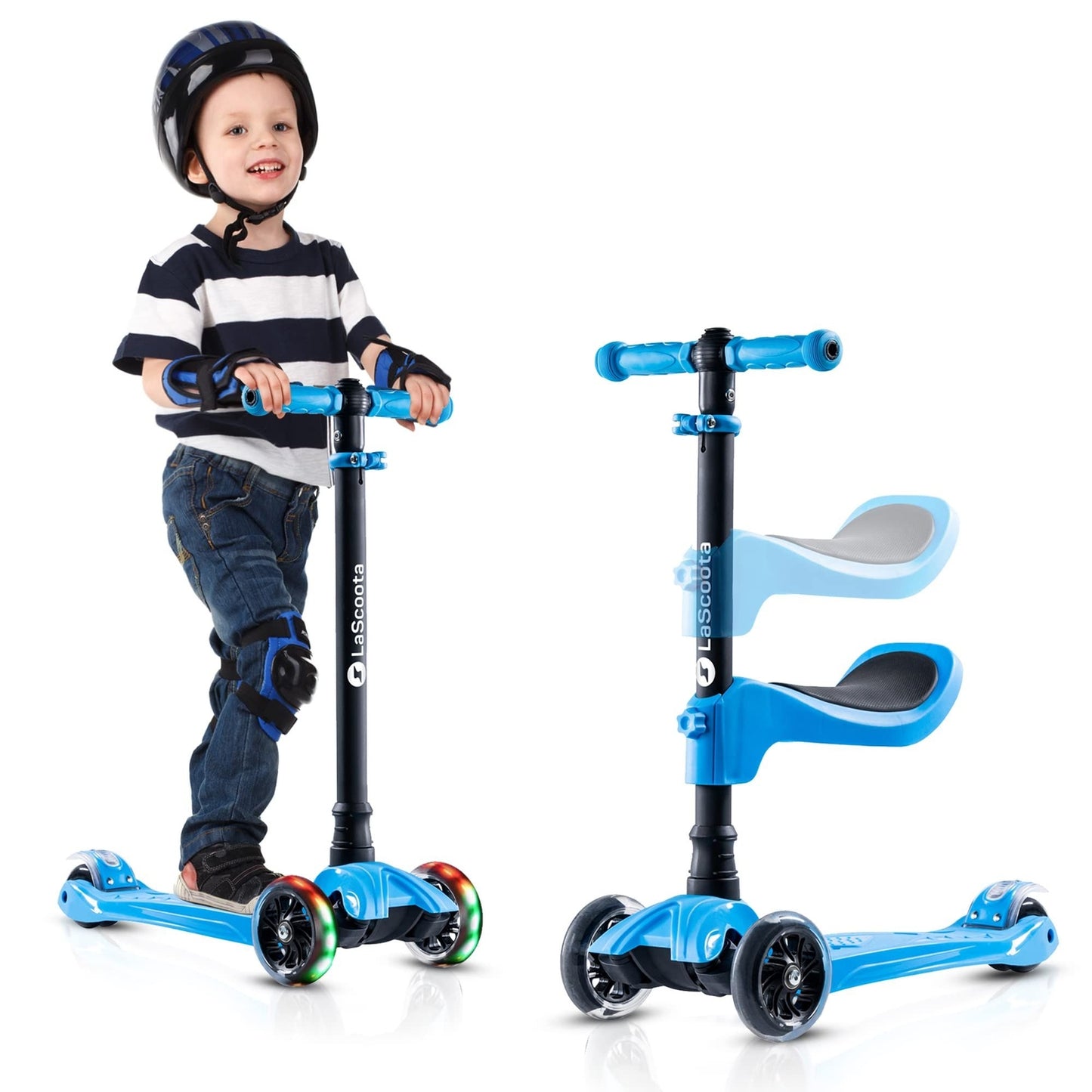 2-in-1 Kids Kick Scooter - Blue