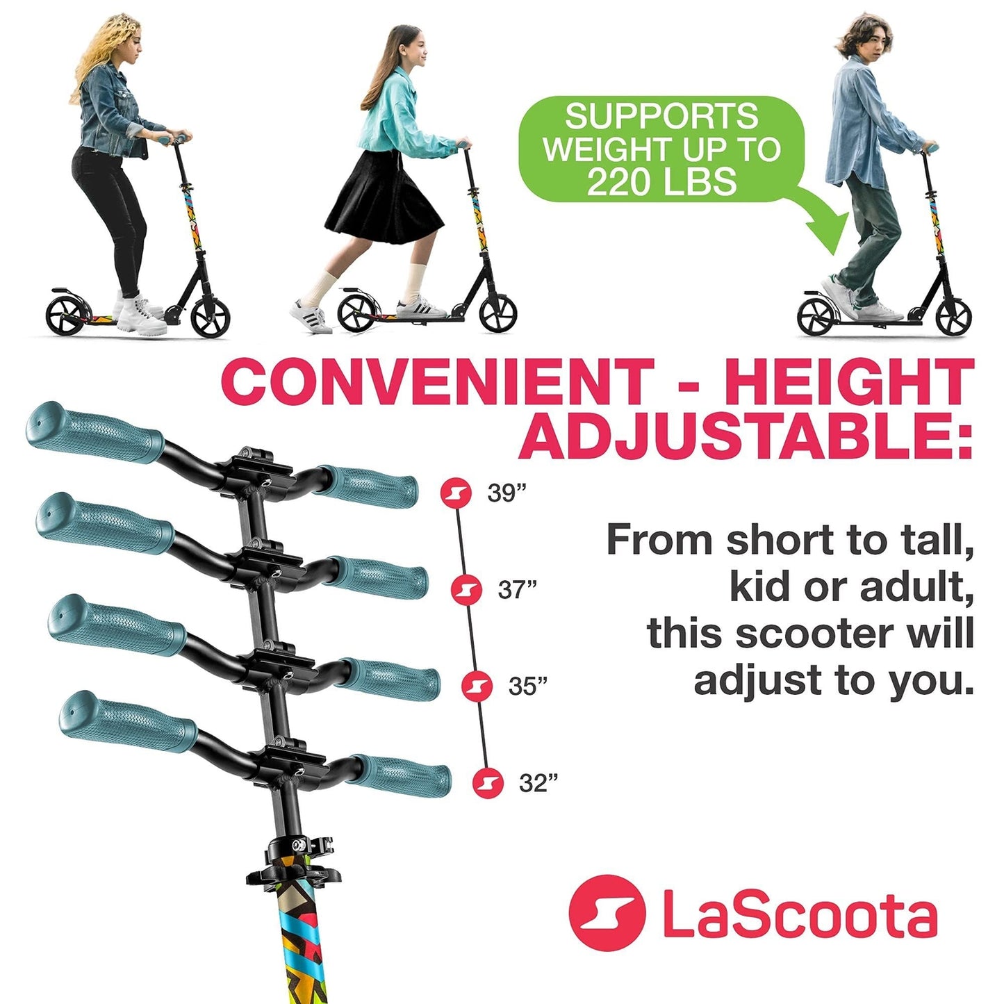 Kick Scooter for Adults & Teens - Retro