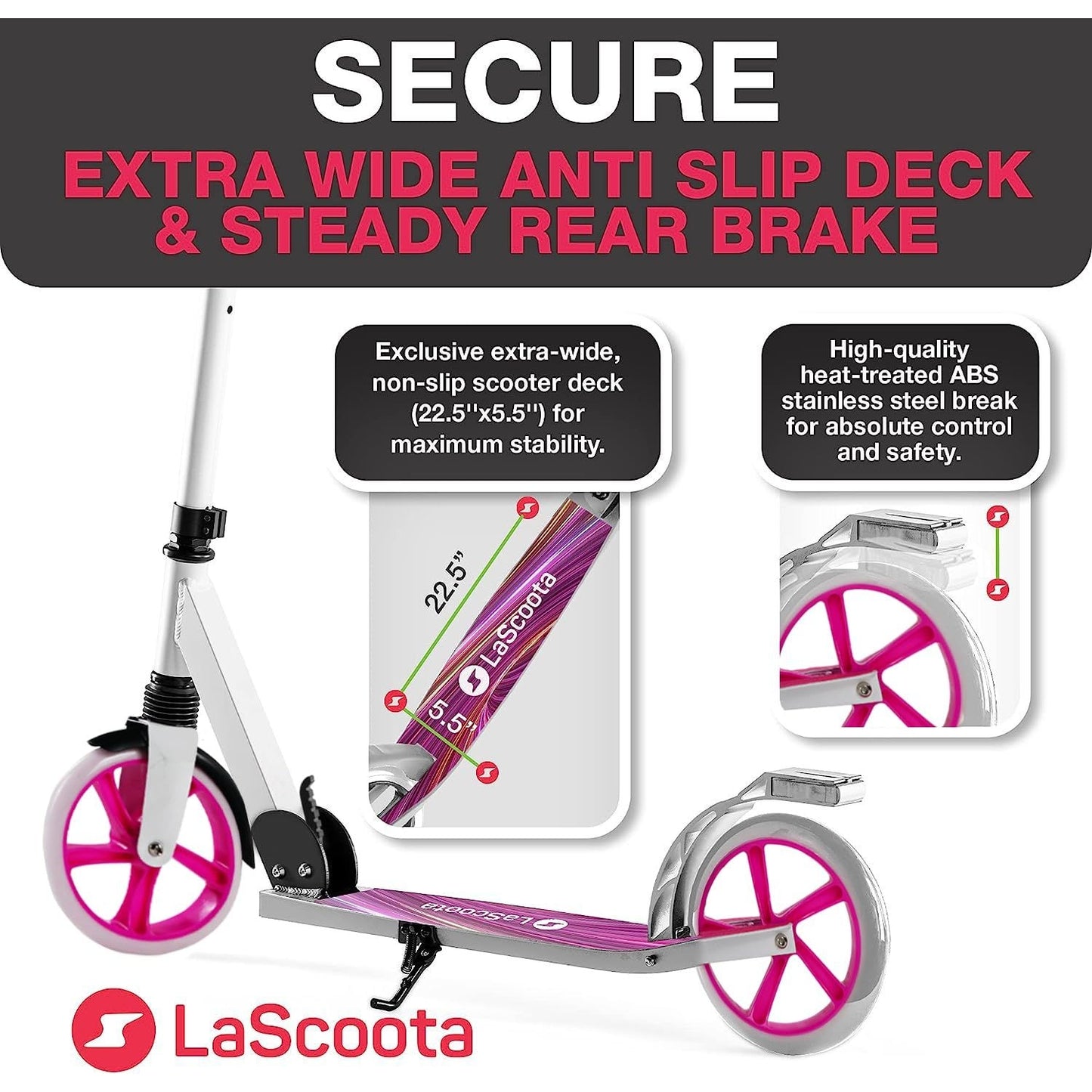 Kick Scooter for Adults & Teens - Pink