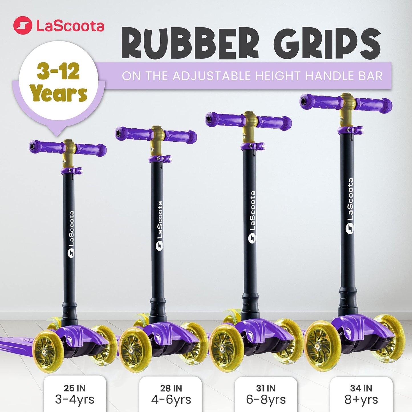 2-in-1 Kids Kick Scooter - Purple Yellow
