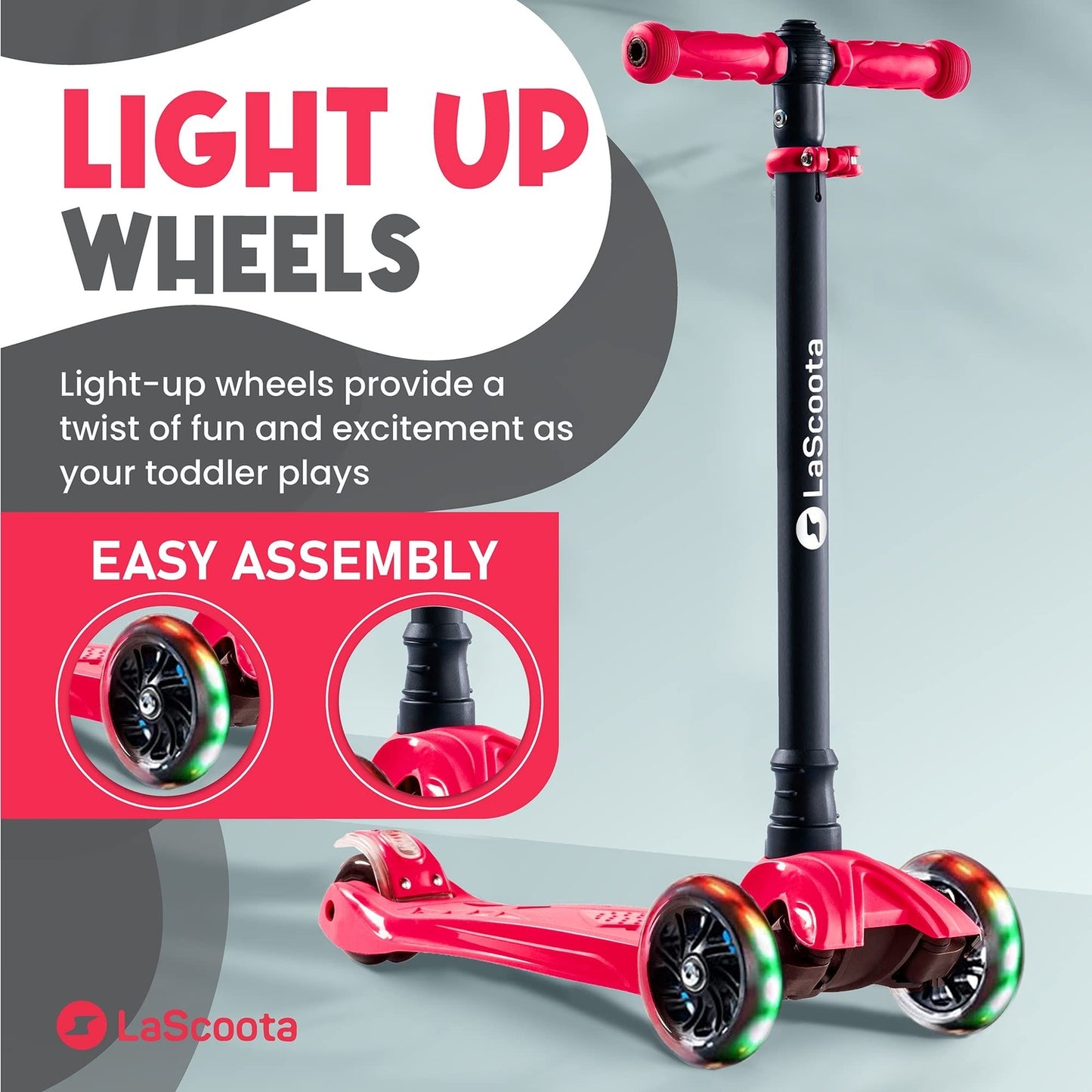 2-in-1 Kids Kick Scooter - Red