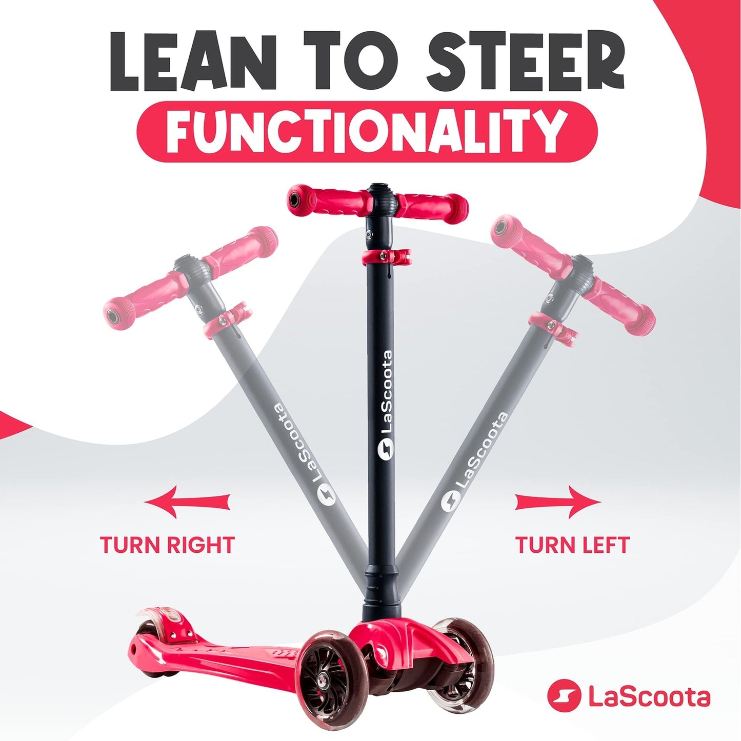 2-in-1 Kids Kick Scooter - Red