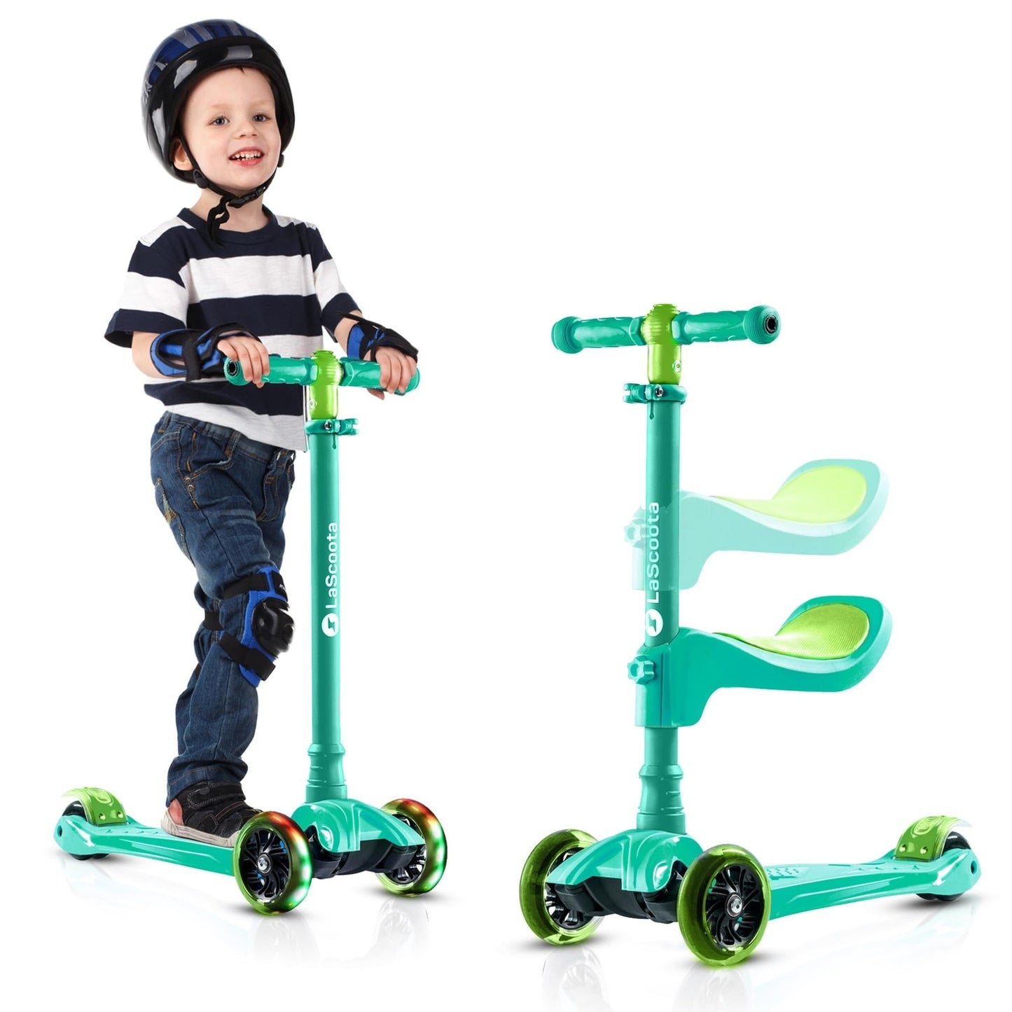 2-in-1 Kids Kick Scooter - Teal