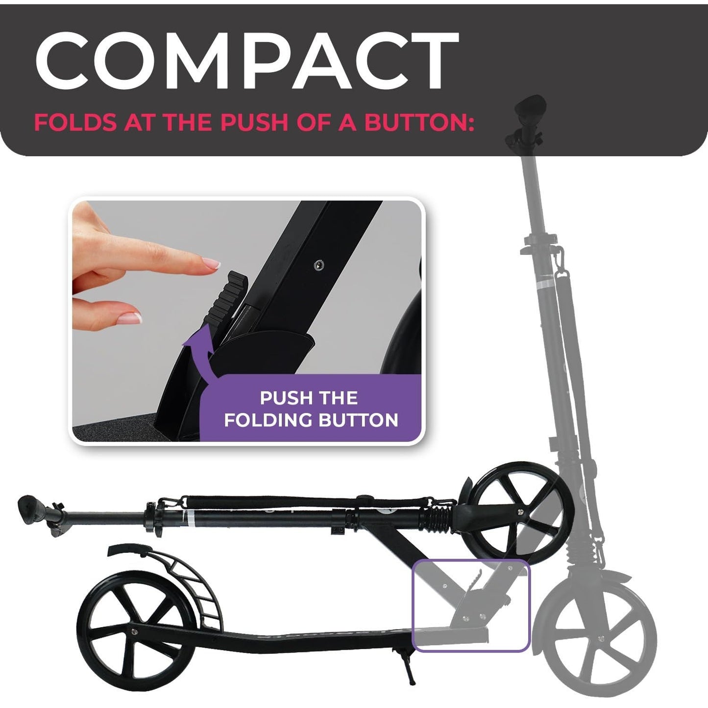 Kick Scooter for Adults & Teens - Red