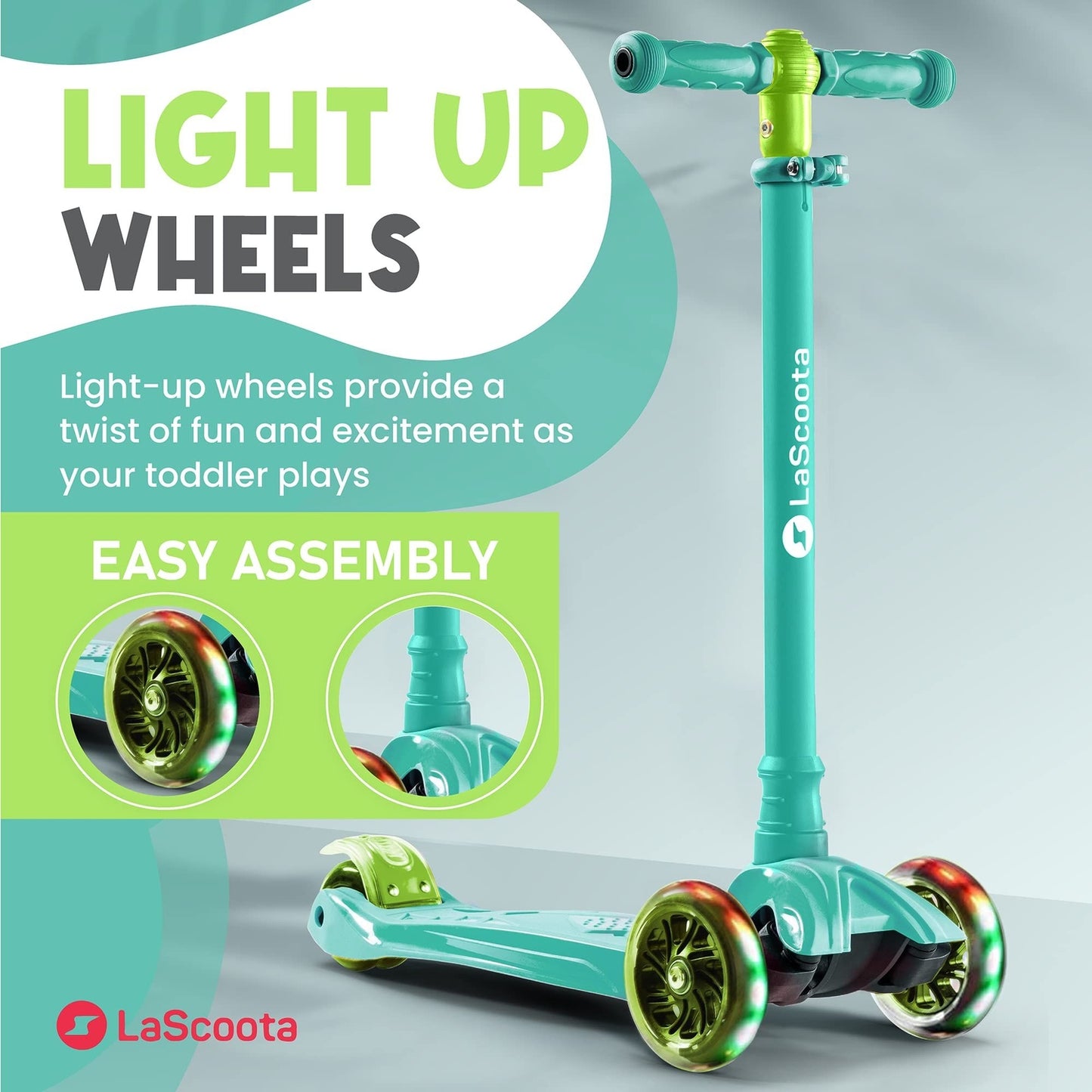 2-in-1 Kids Kick Scooter - Teal