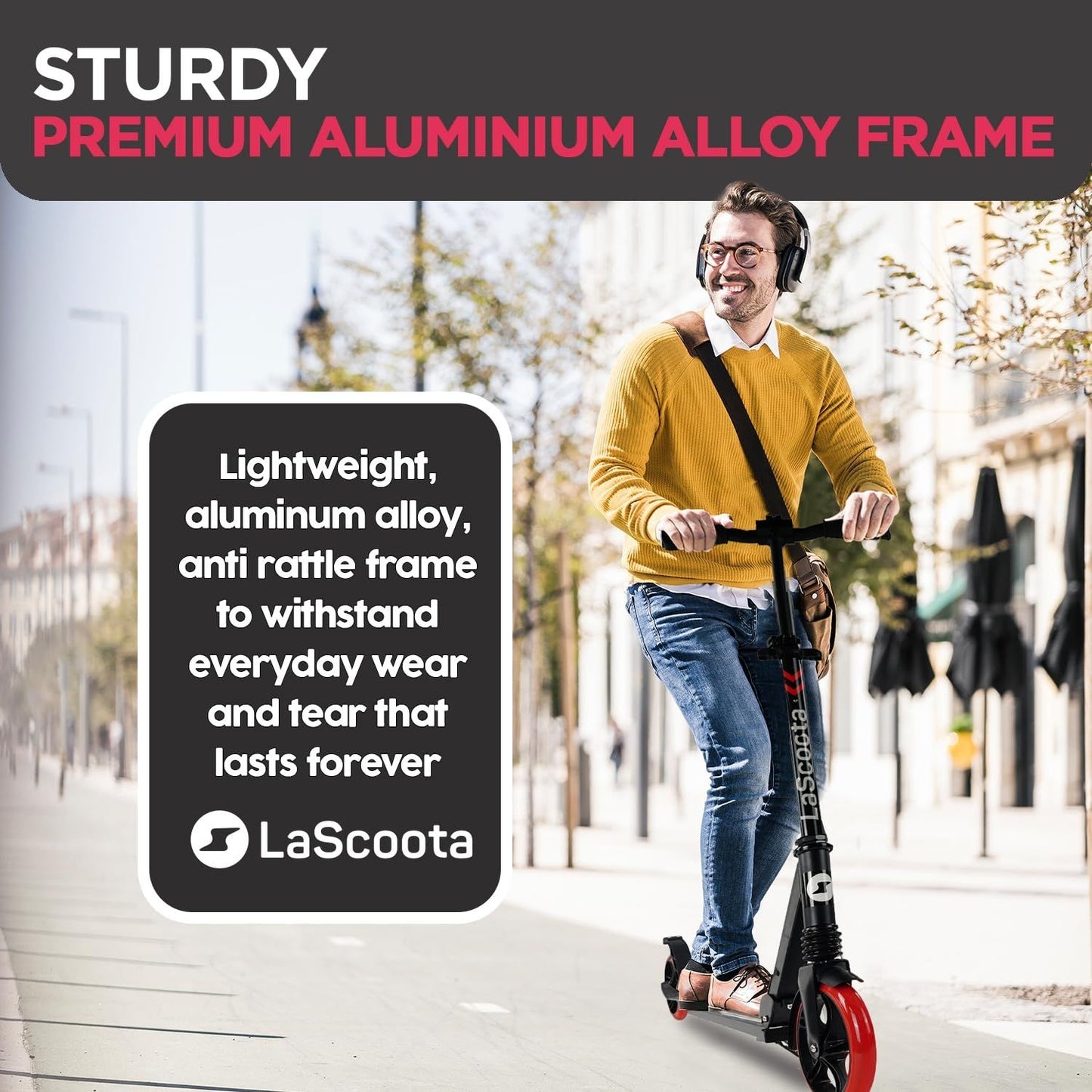 Kick Scooter for Adults & Teens - Red
