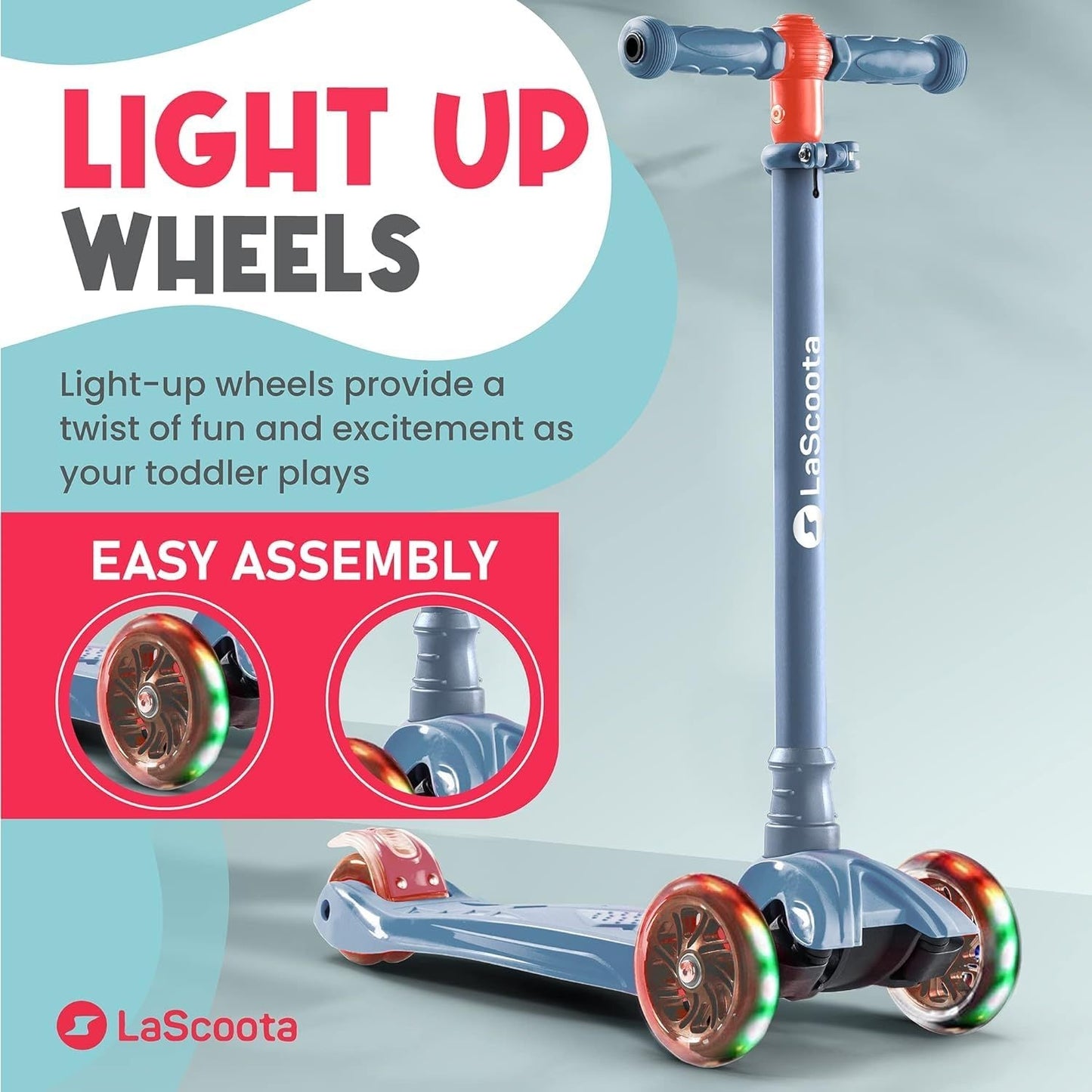 2-in-1 Kids Kick Scooter - Sky Blue