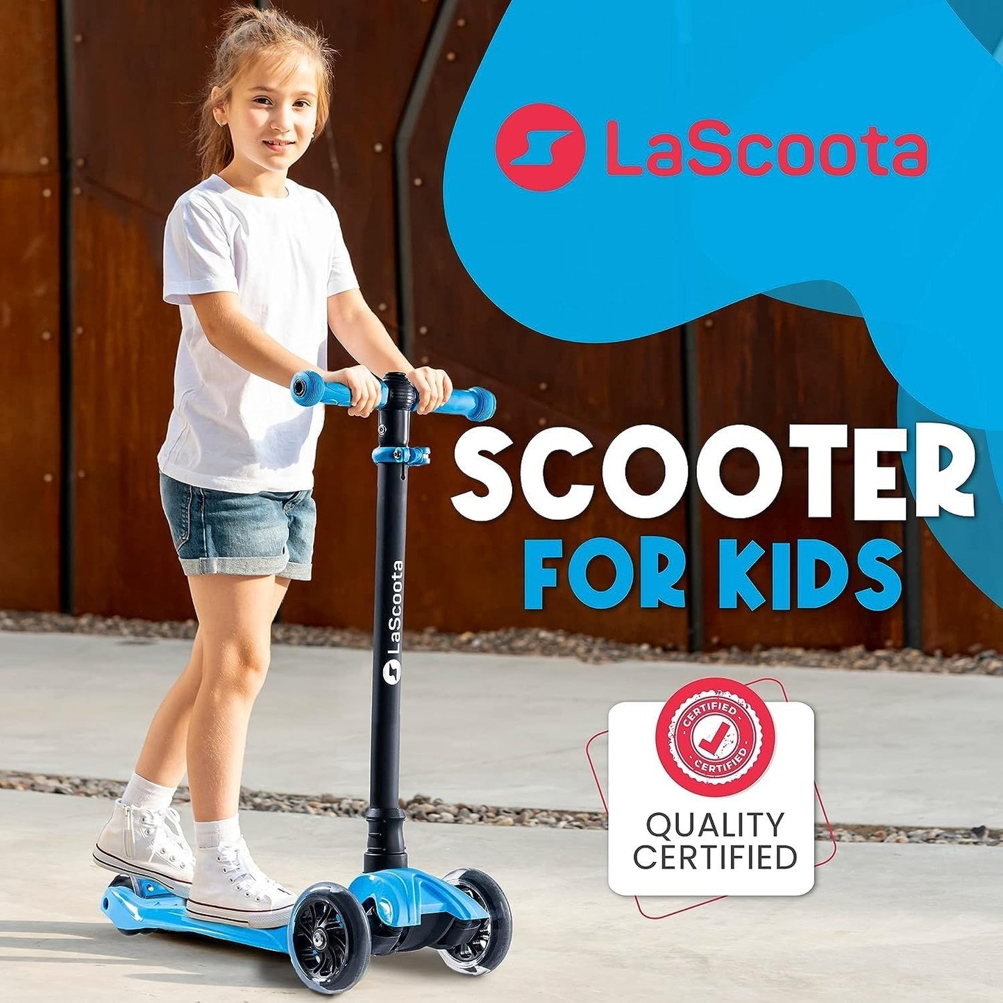 2-in-1 Kids Kick Scooter - Sky Blue
