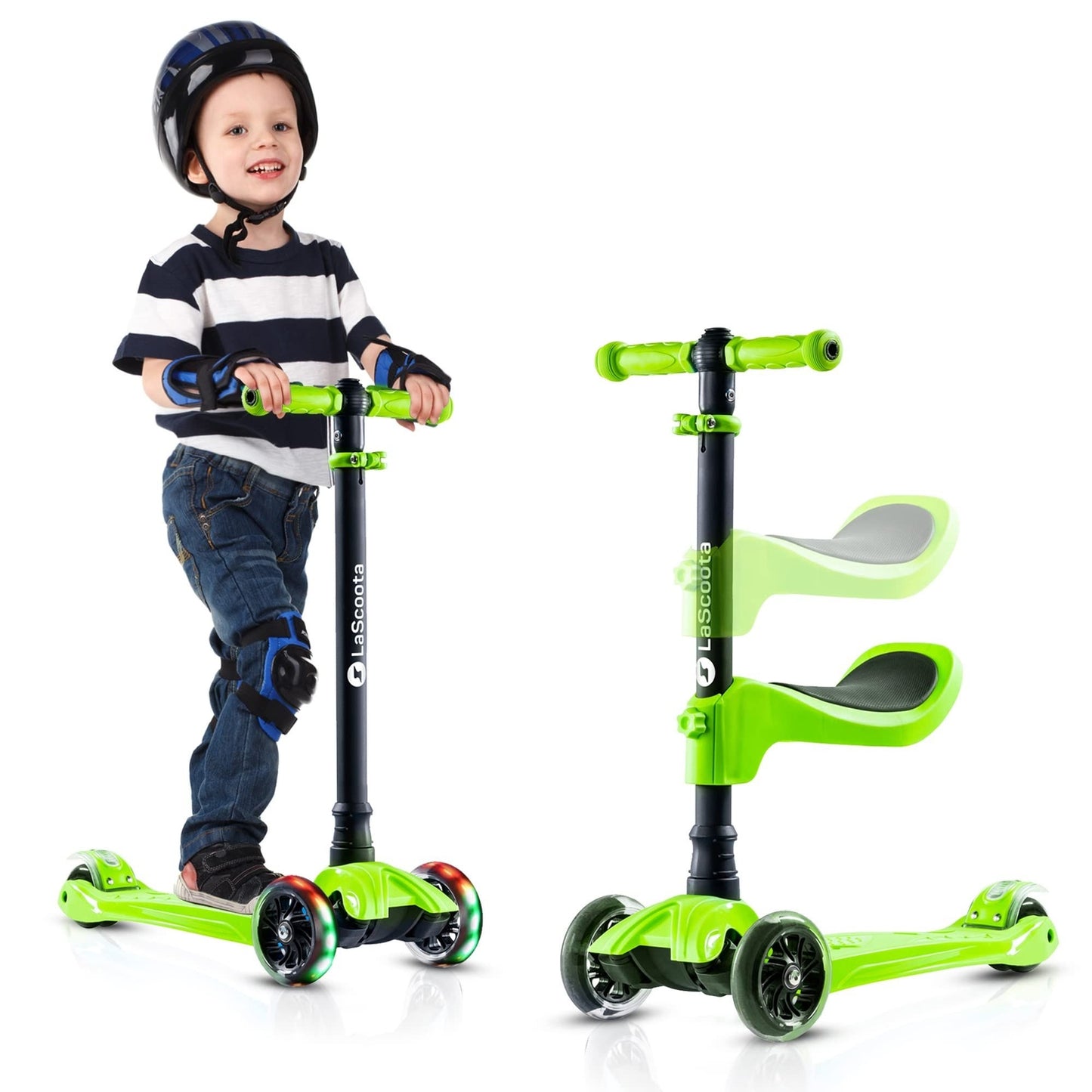 2-in-1 Kids Kick Scooter - Green