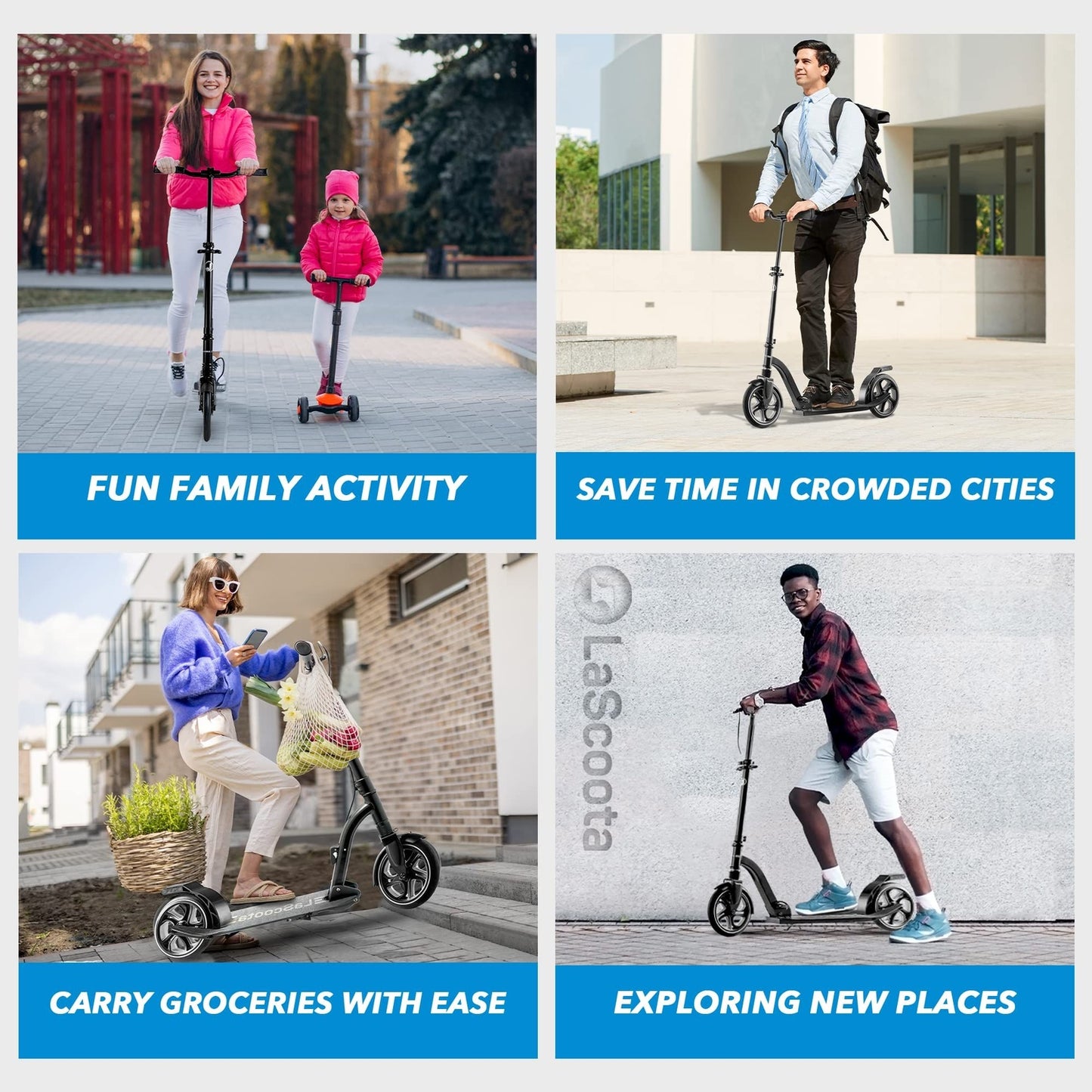 Kick Scooter for Adults & Teens - Grey