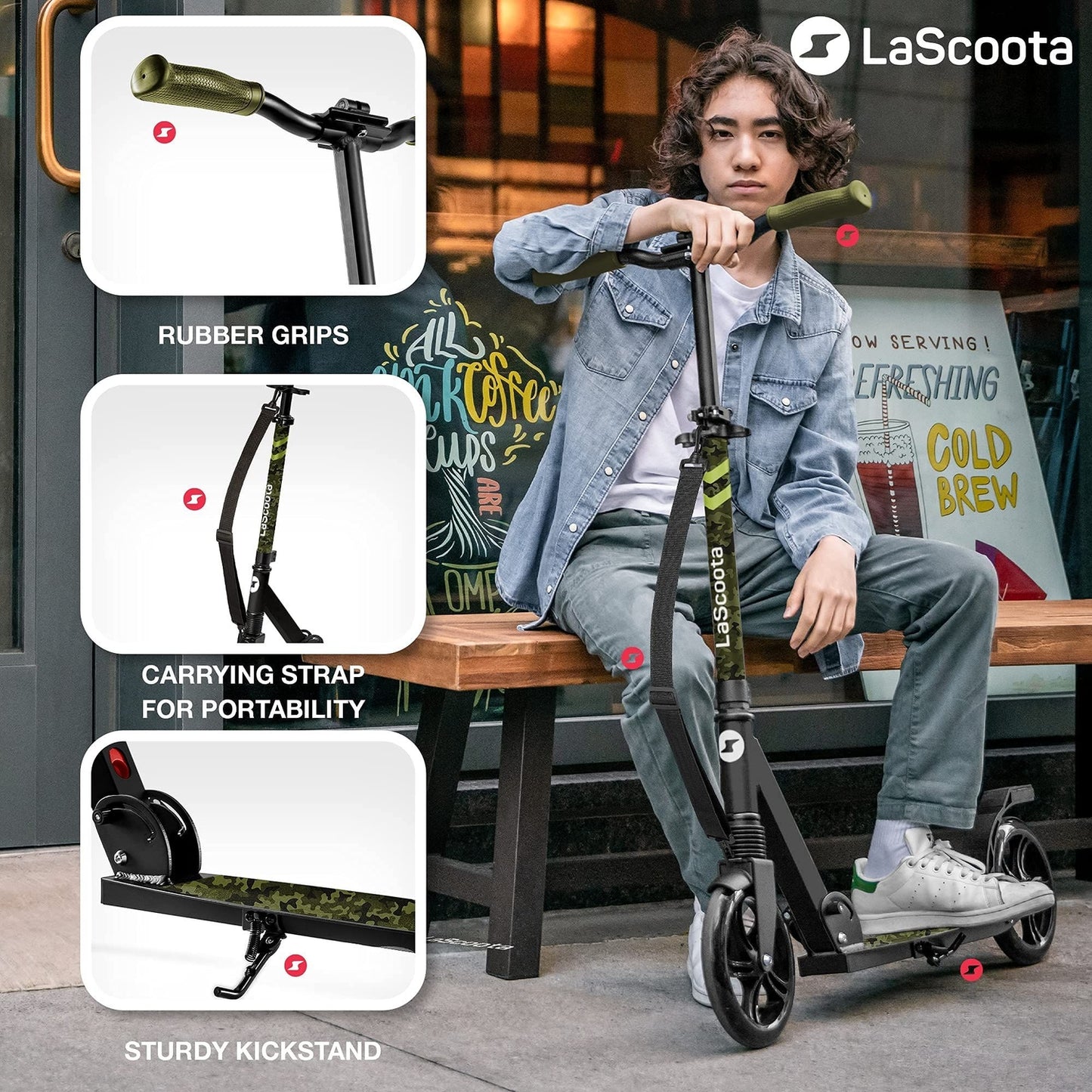 Kick Scooter for Adults & Teens - Army